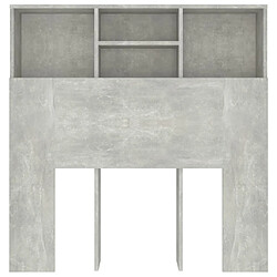 Avis vidaXL Armoire de tête de lit Gris béton 100x19x103,5 cm