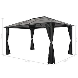 Maison Chic Tonnelle | Pergola avec rideau Aluminium 4x3x2,6 m Noir -GKD96660 pas cher