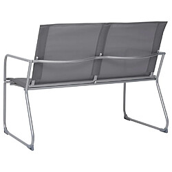 Avis vidaXL Salon de jardin 4 pcs Tissu et acier Gris