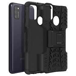 Avizar Coque Galaxy M21 / M31 / M30s Protection Bi-matière avec Béquille Support Noir