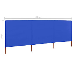 vidaXL Paravent 3 panneaux Tissu 400 x 160 cm Bleu azuré pas cher