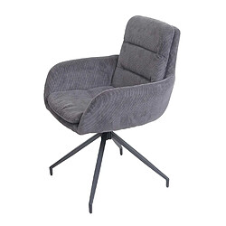 Avis Mendler Chaise de salle à manger HWC-K32, fauteuil chaise, pivotante position auto, tissu/textile ~ velours - gris