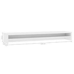 vidaXL Support de moniteur Blanc 100 x 24 x 13 cm Bois d'ingénierie pas cher