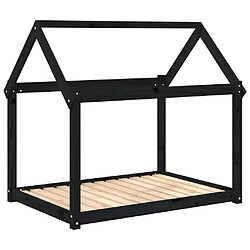 vidaXL Lit pour chien Noir 111x80x100 cm Bois de pin solide