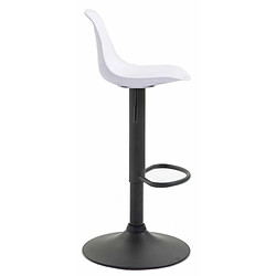 Avis Decoshop26 Lot de 2 tabourets de bar moderne et confortable assise en PVC blanc coque en plastique et pieds en métal noir 10_0004237