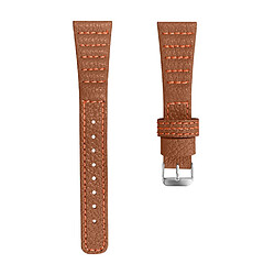 Bracelet en cuir véritable lignes de couture ondulées, marron pour votre Garmin Vivomove/Vivomove HR