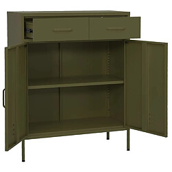 Acheter vidaXL Armoire de rangement Vert olive 80x35x101,5 cm Acier