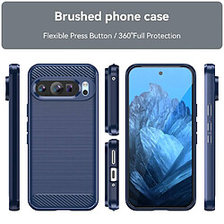 Htdmobiles Coque pour Google Pixel 9 et 9 Pro 5G - housse etui silicone gel carbone + film ecran - BLEU FONCE