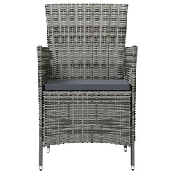 Acheter Maison Chic Mobilier à dîner 3 pcs de jardin - Ensemble table et chaises d'extérieur - Salon/Mobilier de jardin classique et coussins Résine tressée Gris -MN62840