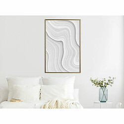 Paris Prix Affiche Murale Encadrée Snow Contour Lines 40 x 60 cm Or