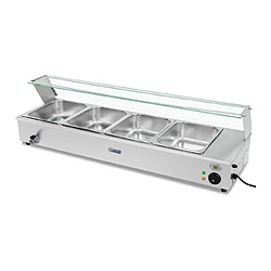 Helloshop26 Bain-marie 1 800 watts avec robinet de vidange et 4 bacs GN 1/2 14_0000574