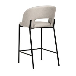 Avis Secury-T Lot de 6 chaises de bar, tabourets tissus beige - pieds en métal noir - KRISTEN