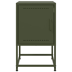 Acheter vidaXL Tables de chevet 2 pcs vert olive 36x39x60,5 cm acier