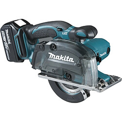 Makita DCS 552 RTJ 18 V Scie circulaire sans fil Métal 136 mm + Coffret de transport MakPac + 2x Batteries 5,0 Ah + Chargeur + Lame de scie + Lunettes de protection