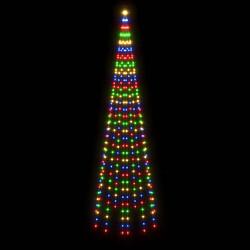 Acheter vidaXL Sapin de Noël sur mât de drapeau 310 LED Colorées 300 cm