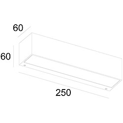 Acheter LED 14W applique rectangulaire linéaire à double faisceau extérieur IP65 jardin entrée façades 230V 25cm modèle DOUBLE