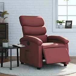 Maison Chic Fauteuil Relax pour salon, Fauteuil inclinable électrique Rouge bordeaux Similicuir -GKD11561