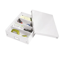 Boîte de rangement carton Leitz Click&Store Wow avec séparateurs H 10,5 x L 27,8 x P 36,8 cm blanche