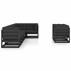 Avis Maison Chic Salon de jardin 8 pcs + coussins - Mobilier/Meubles de jardin - Table et chaises d'extérieur Bois de pin massif -MN20203