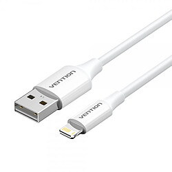 Câble USB Mâle vers Lightning Mâle Vention 3A - 1m - Blanc