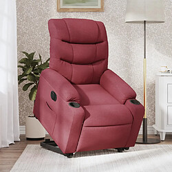 vidaXL Fauteuil inclinable électrique rouge bordeaux tissu