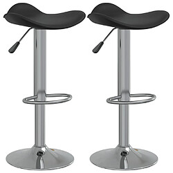 vidaXL Tabourets de bar lot de 2 noir acier chromé et cuir artificiel