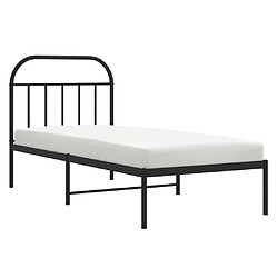 Avis vidaXL Cadre de lit métal sans matelas avec tête de lit noir 90x190 cm