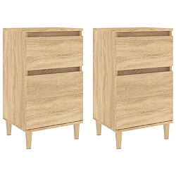 vidaXL Tables de chevet 2 pcs chêne sonoma 40x35x70 cm