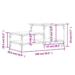 vidaXL Table basse chêne marron 100x50,5x45 cm bois d'ingénierie pas cher