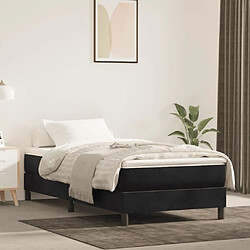 Maison Chic Matelas de lit à ressorts ensachés, Matelas doux noir 120x190x20 cm velours -GKD37155