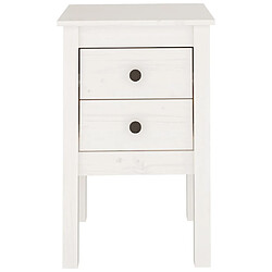 Maison Chic Table de chevet Table de Nuit Meuble de Rangement Blanc 40x35x61,5 cm Bois de pin massif pas cher