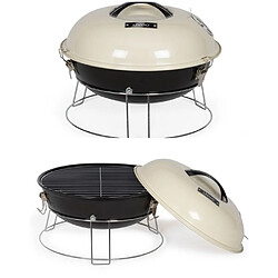 Livoo Barbecue à charbon PORTABLE 34cm Grille de cuisson chromée Type WEBER Revêtement en acier émaillé