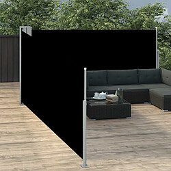 Helloshop26 Auvent paravent store brise-vue latéral rétractable de patio jardin terrasse balcon protection visuelle écran noir 120 x 1000 cm 02_0007430