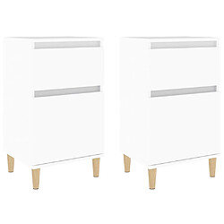 vidaXL Tables de chevet 2 pcs blanc 40x35x70 cm