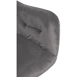 Decoshop26 Chaise de salle à manger avec coutures décoratives en velours gris foncé et pieds en métal noir 10_0002121 pas cher