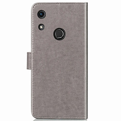 Wewoo Housse Coque Étui en cuir à motif de fleurs pressées Lucky Clover pour HuHonor 8A, avec support et emplacements pour cartes, ainsi que portefeuille dragonne (Gris)