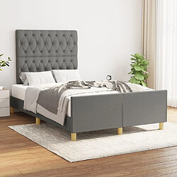 Maison Chic Lit adulte - Cadre Structure de lit avec tête de lit Contemporain Gris foncé 120x200 cm Tissu -MN31141