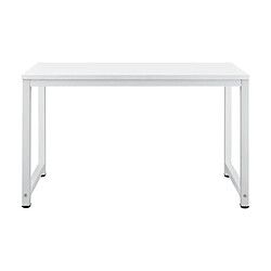 Helloshop26 Bureau réglable poste de travail table bois mélaminé 120 cm blanc 03_0001162