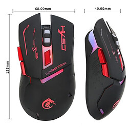 ouniondo® souris sans fil pour ordinateur portable gaming gamer 2.4G réglable 2400 DPI optique pour ordinateur PC portable BK