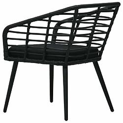 Maison Chic Lot de 2 Chaises de jardin,Fauteuil d'extérieur avec coussins Résine tressée Noir -MN73469 pas cher