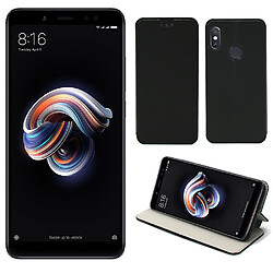 Etui Xiaomi Redmi Note 5 / Note 5 Pro noir luxe Ultra Slim Style Cuir avec stand - Housse Folio Flip Cover coque antichoc de protection pour Xiaomi Redmi Note 5 / Note 5 Pro noire smartphone 2018 - Accessoires pochette XEPTIO case