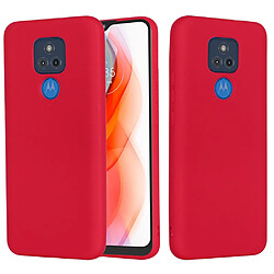 Coque en silicone Liquide de couleur unie avec sangle souple rouge pour votre Motorola Moto G Play (2021)