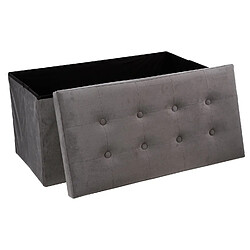 Atmosphera, Createur D'Interieur Banquette coffre pliable Lysandre - L. 76 x H. 38 cm - Gris velours