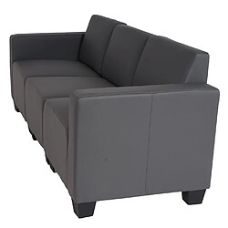 Acheter Mendler Canapé modulaire 3 places Canapé Lyon, simili cuir ~ gris foncé