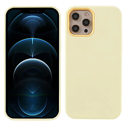 Coque en silicone, antichoc jaune crème pour votre Apple iPhone 12/12 Pro 6.1 pouces