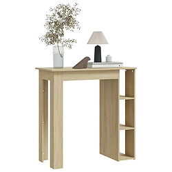 Acheter vidaXL Table de bar avec étagère Chêne sonoma Bois d'ingénierie