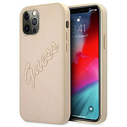 Guess Maroquinerie guess guhcp12mrsavslg iphone 12/12 pro 6,1" zloty/gold coque dur saffiano vintage script