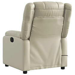 Avis vidaXL Fauteuil inclinable de massage Crème Similicuir