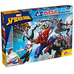 Liscianigiochi- Marvel Puzzle DF, 99627, Rompecabezas de Doble Cara M-Plus 48 Spiderman