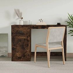 Maison Chic Bureau solide,Table de travail,Bureau d'ordinateur avec tiroir chêne fumé 115x50x75 cm bois d'ingénierie -GKD77564